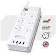 Sansai 6 Way / Outlets Surge Powerboard with 3 x USB Type A & 1x USB Type C Charging Ports